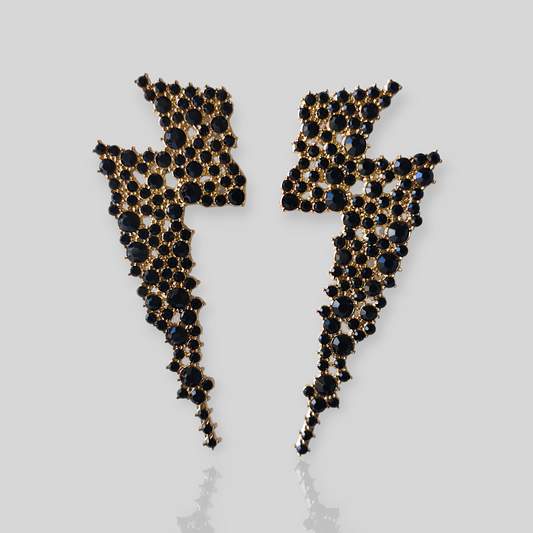 SPARKS Black/Gold Statement Earrings