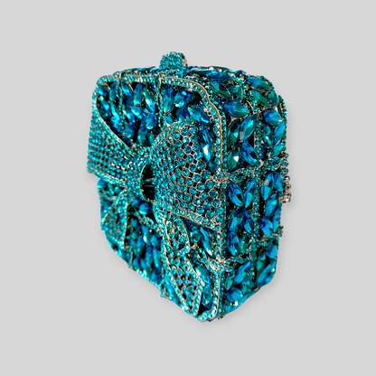 RITZY Blue Crystal Clutch