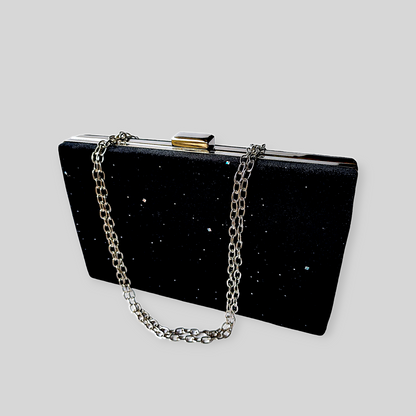 CHARM Black Velvet Clutch