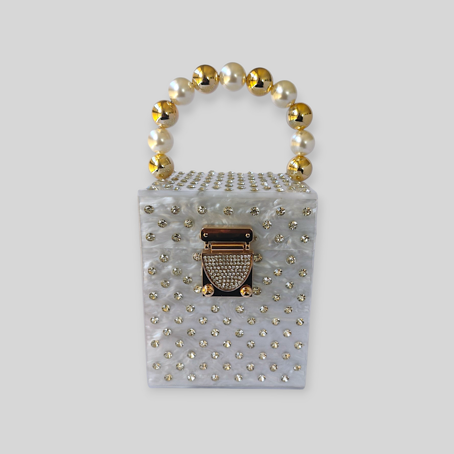 JAZZY White Acrylic Evening Bag