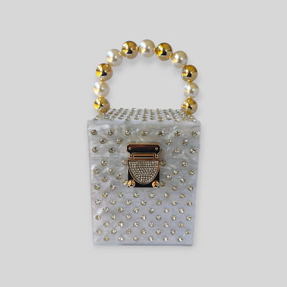 JAZZY White Acrylic Evening Bag