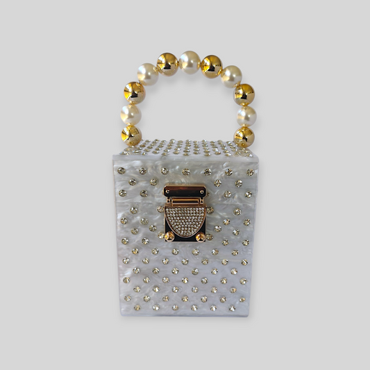 JAZZY White Acrylic Evening Bag