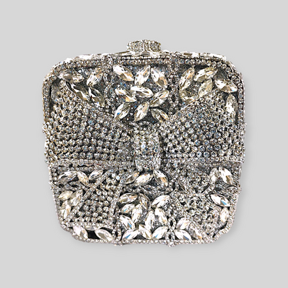 RITZY Silver Crystal Clutch