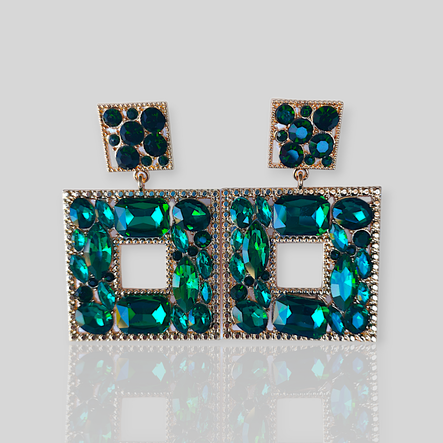 SPARROW Green Chandelier Earrings