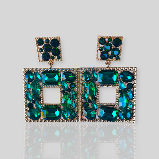 SPARROW Green Chandelier Earrings