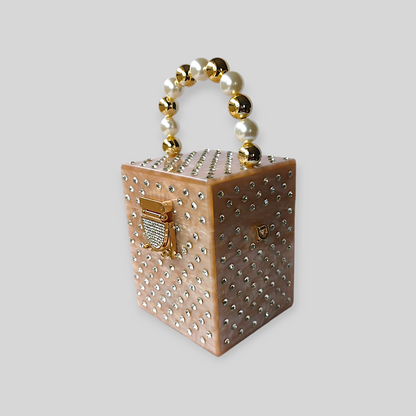 JAZZY Khaki Acrylic Evening Bag