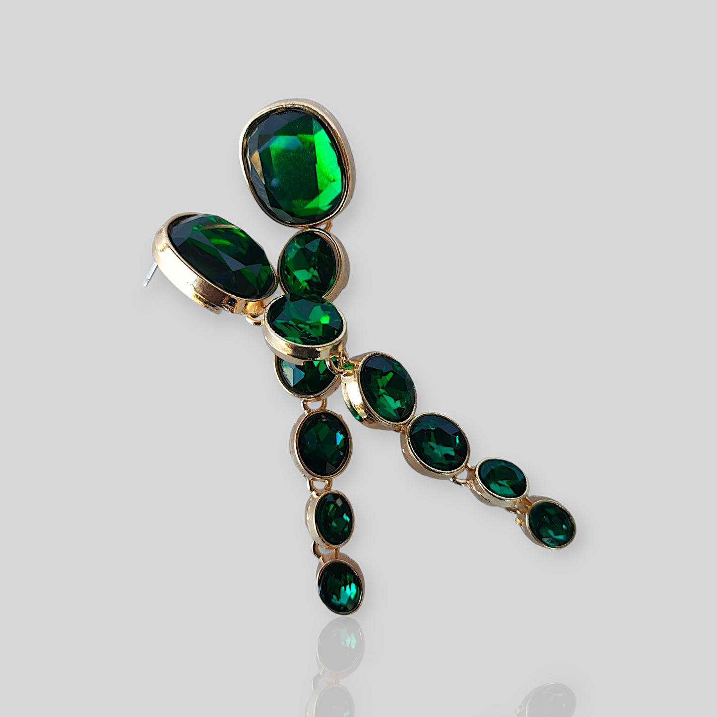 MISTY Green Drop Statement Earrings