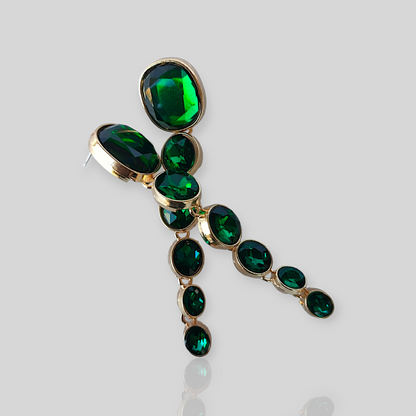MISTY Green Drop Statement Earrings