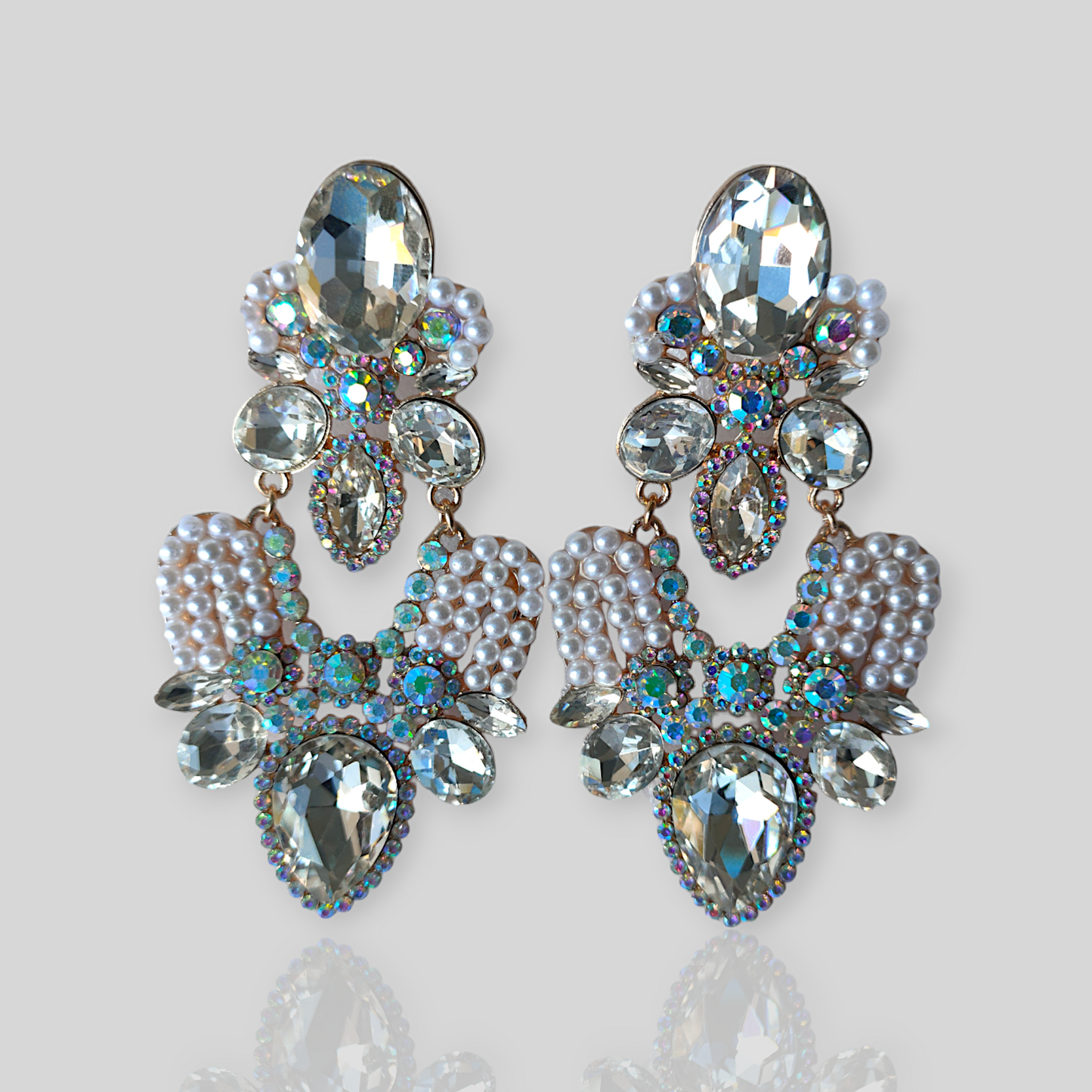 HAIL Clear Chandelier Statement Earrings