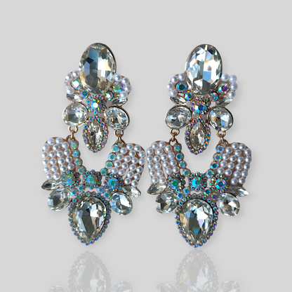 HAIL Clear Chandelier Statement Earrings