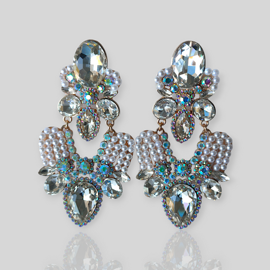 HAIL Clear Chandelier Statement Earrings