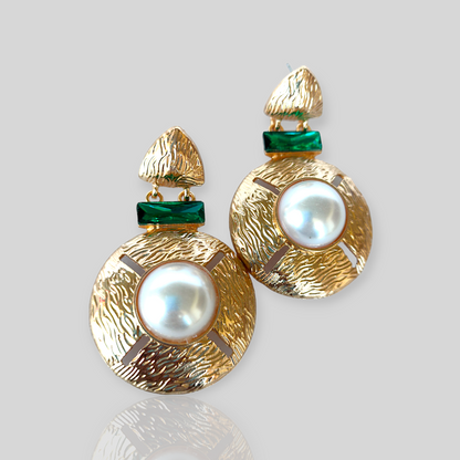 STORM Gold/Green Drop Earrings