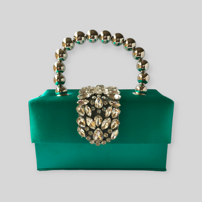 PLUSH Green Silk Evening Bag