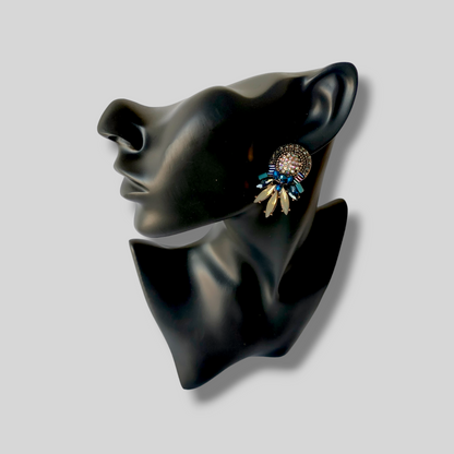 FROSTY Blue Crystal Stud Earrings