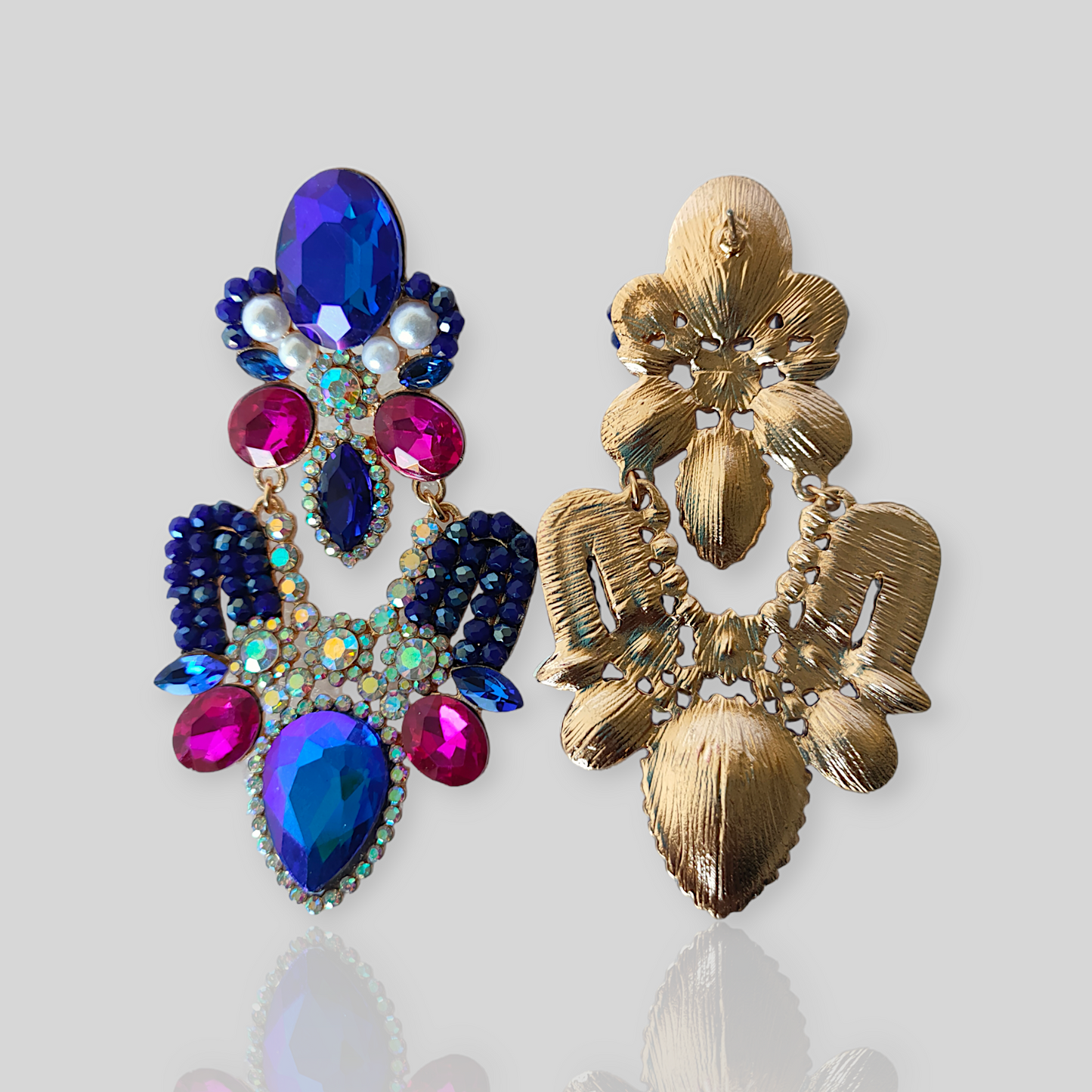 HAIL Blue Chandelier Statement Earrings