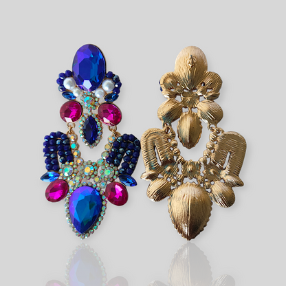 HAIL Blue Chandelier Statement Earrings