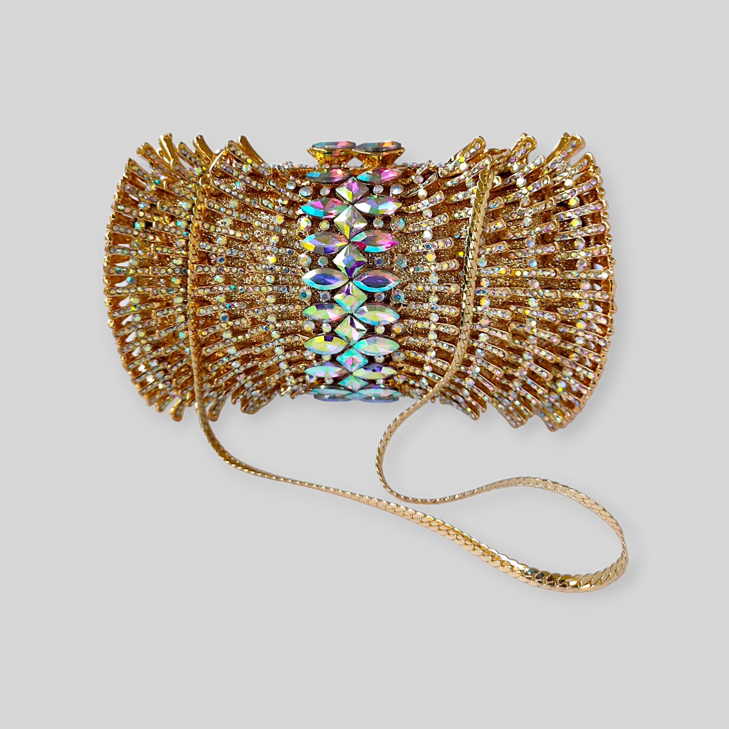 BEGUILE Gold Crystal Clutch