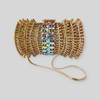BEGUILE Gold Crystal Clutch