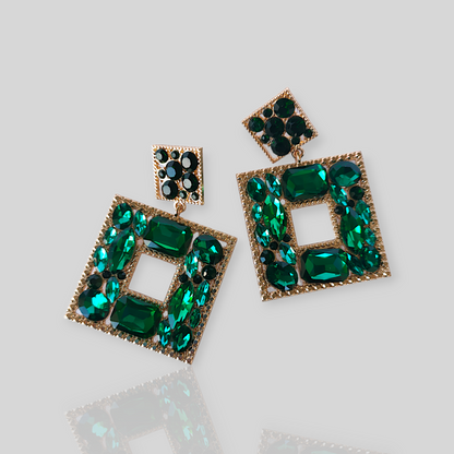 SPARROW Green Chandelier Earrings