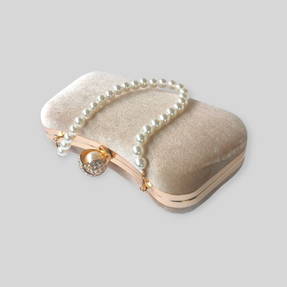 SLEEK Nude Velvet Clutch