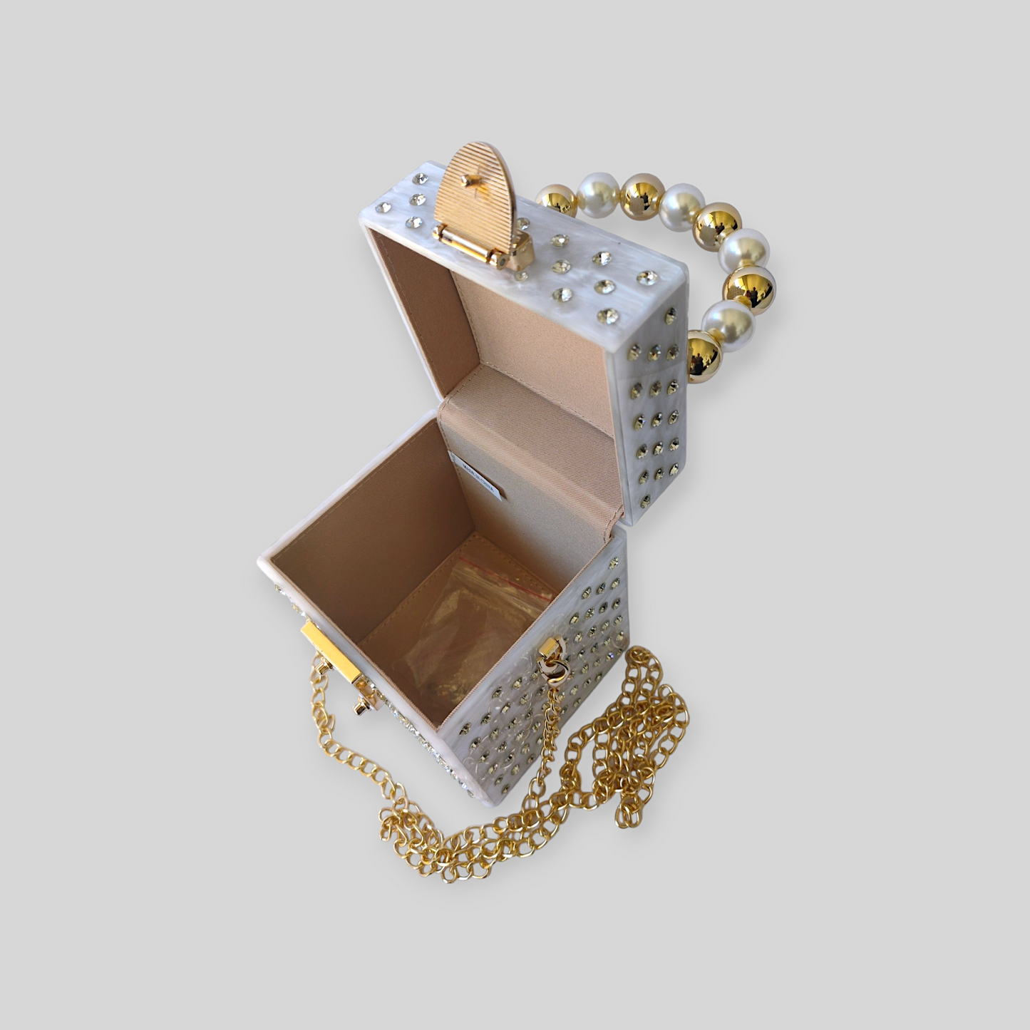 JAZZY White Acrylic Evening Bag