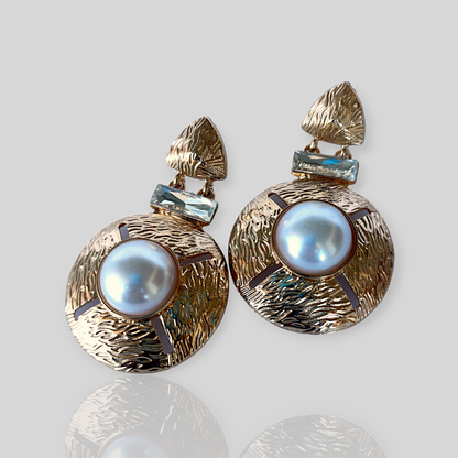 STORM Gold/Clear Drop Earrings