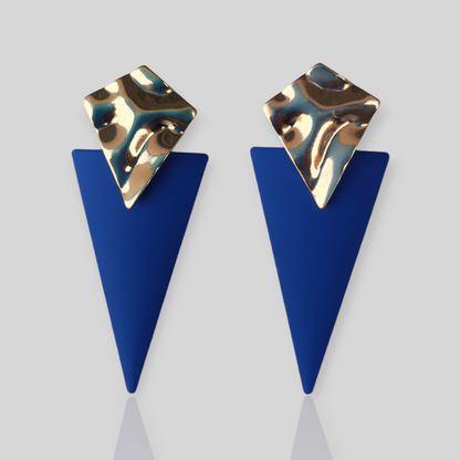 BREEZE Blue/Gold Drop Earrings