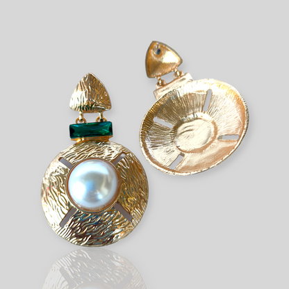 STORM Gold/Green Drop Earrings