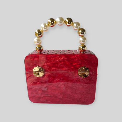 ENCHANT Red Acrylic Evening Bag