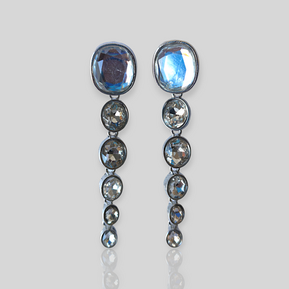 MISTY Silver Drop Statement Earrings