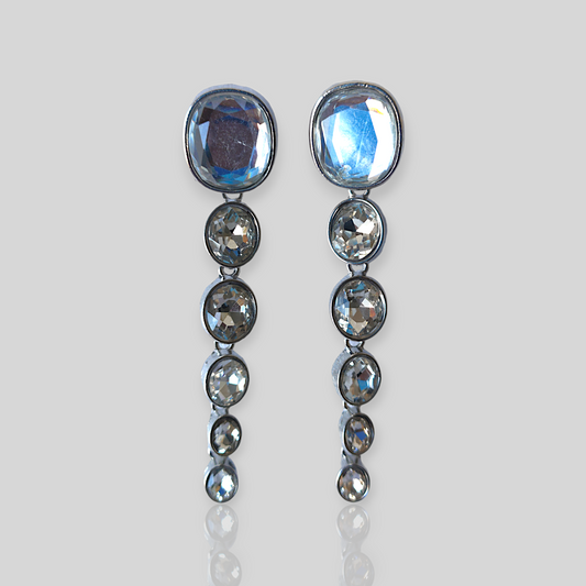 MISTY Silver Drop Statement Earrings