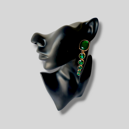 MISTY Green Drop Statement Earrings