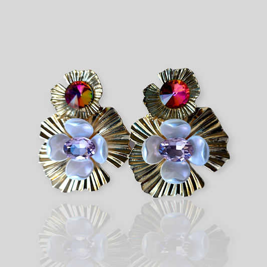 SNOW Gold Statement Earrings