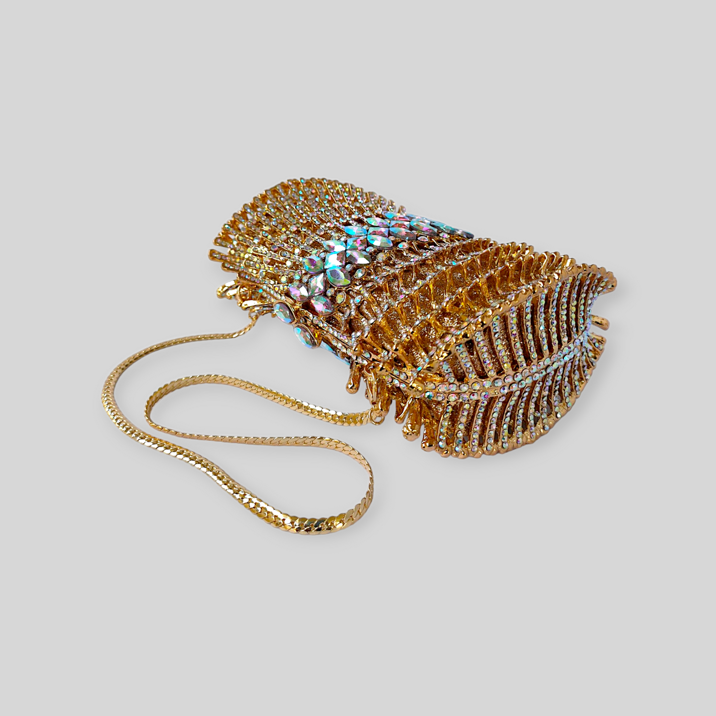 BEGUILE Gold Crystal Clutch
