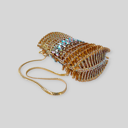 BEGUILE Gold Crystal Clutch